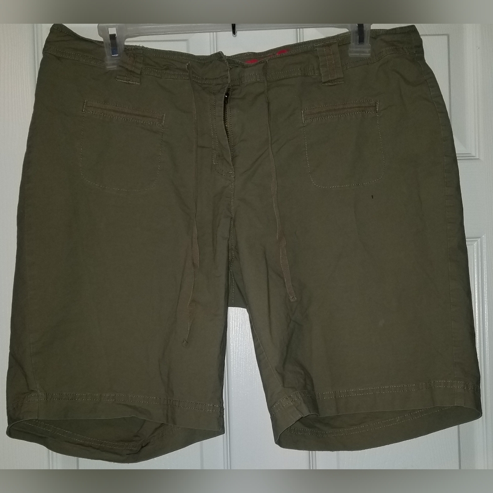 Women's Olive Green Casual Shorts